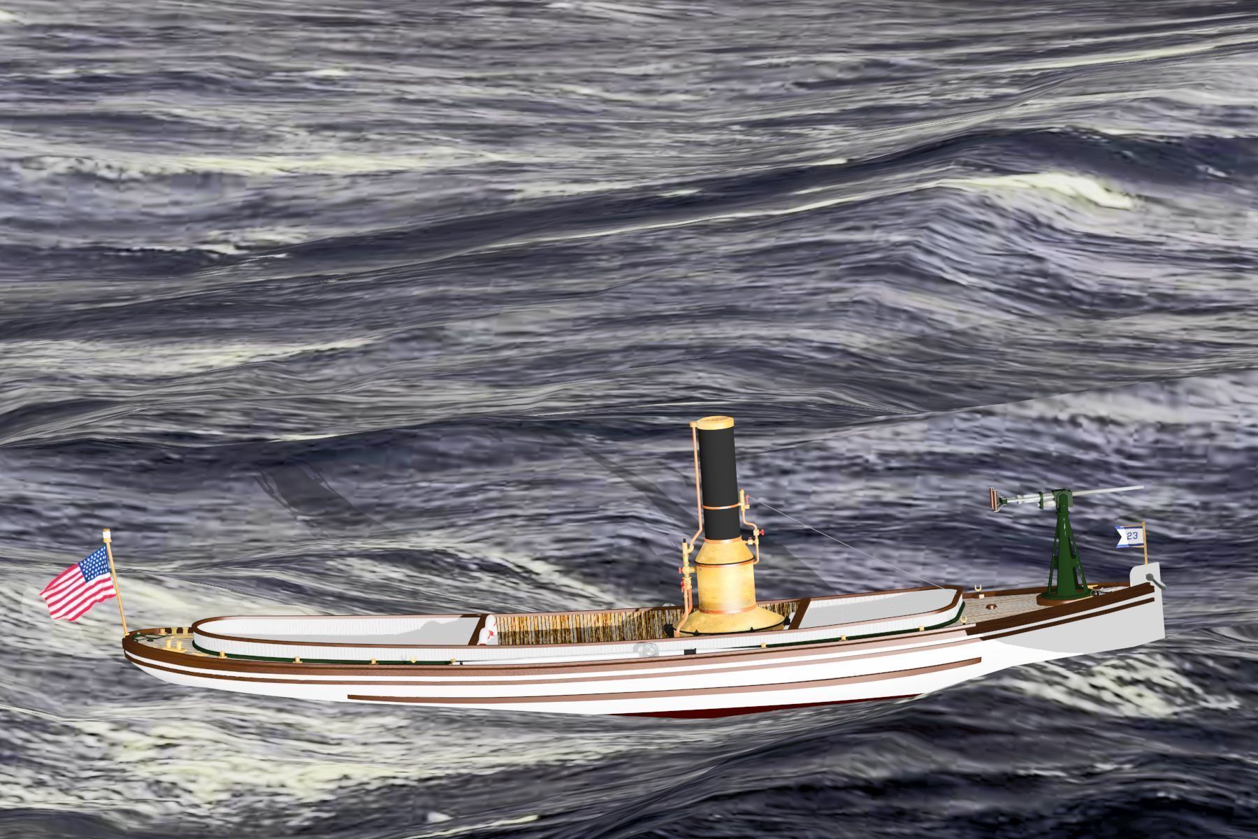 US Navy Steam Cutter 40 ft  ca  1900 3D model_28