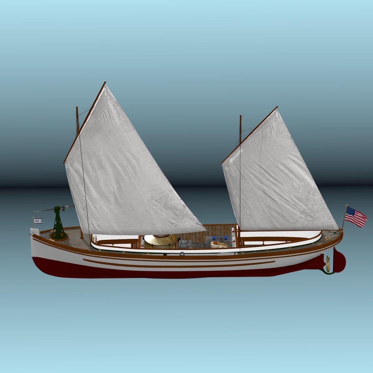 US Navy Steam Cutter 40 ft  ca  1900 3D model_51