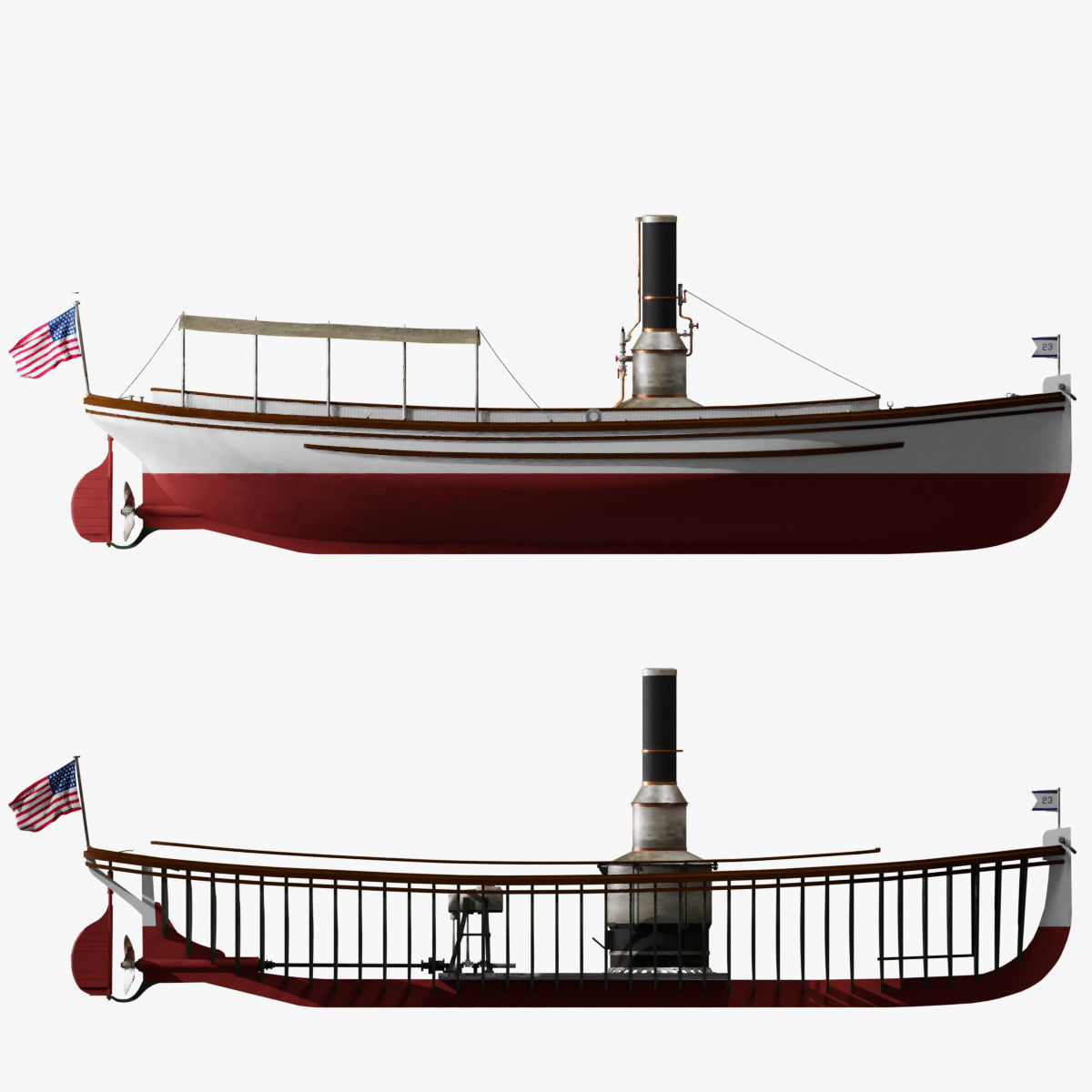 US Navy Steam Cutter 40 ft  ca  1900 3D model_17