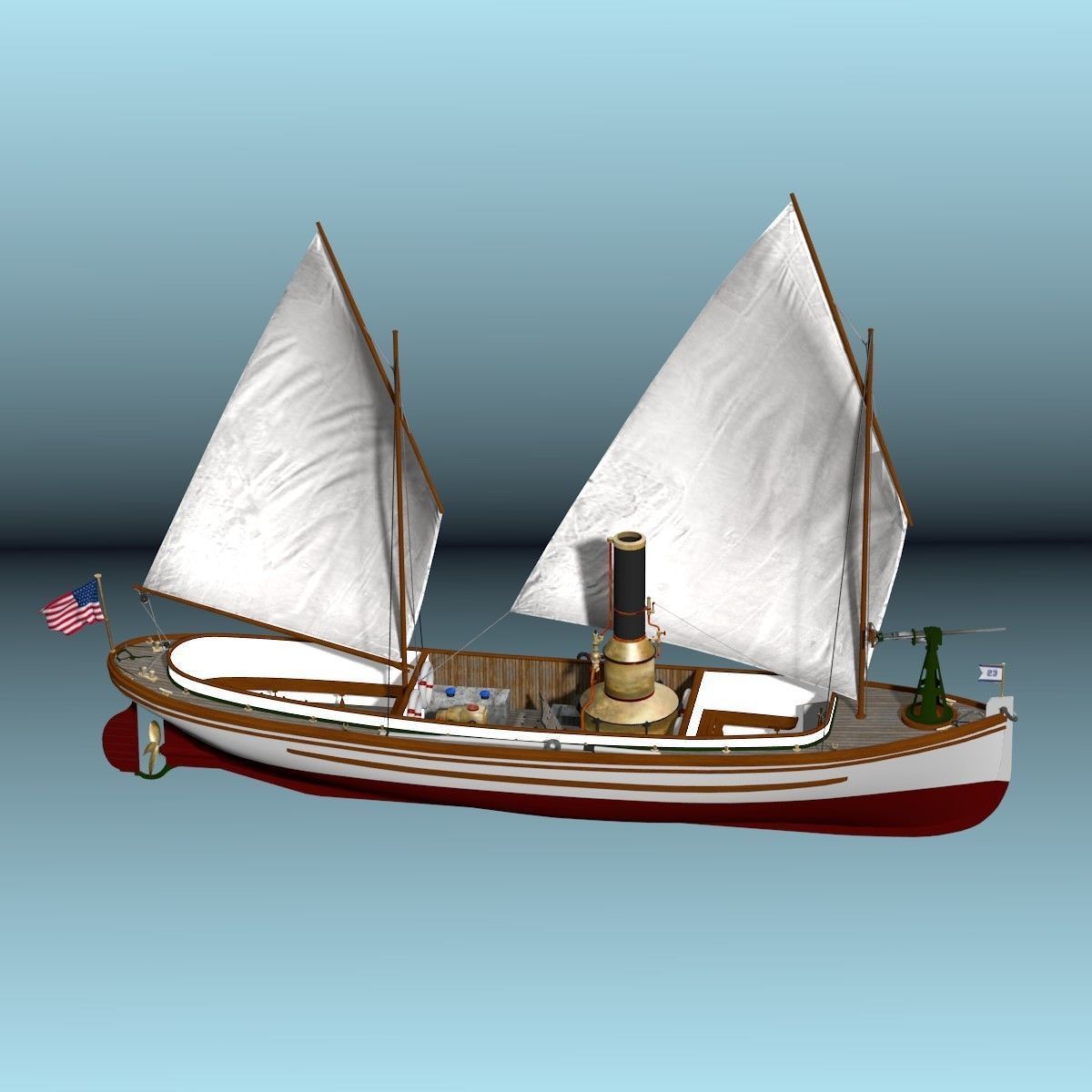 US Navy Steam Cutter 40 ft  ca  1900 3D model_34
