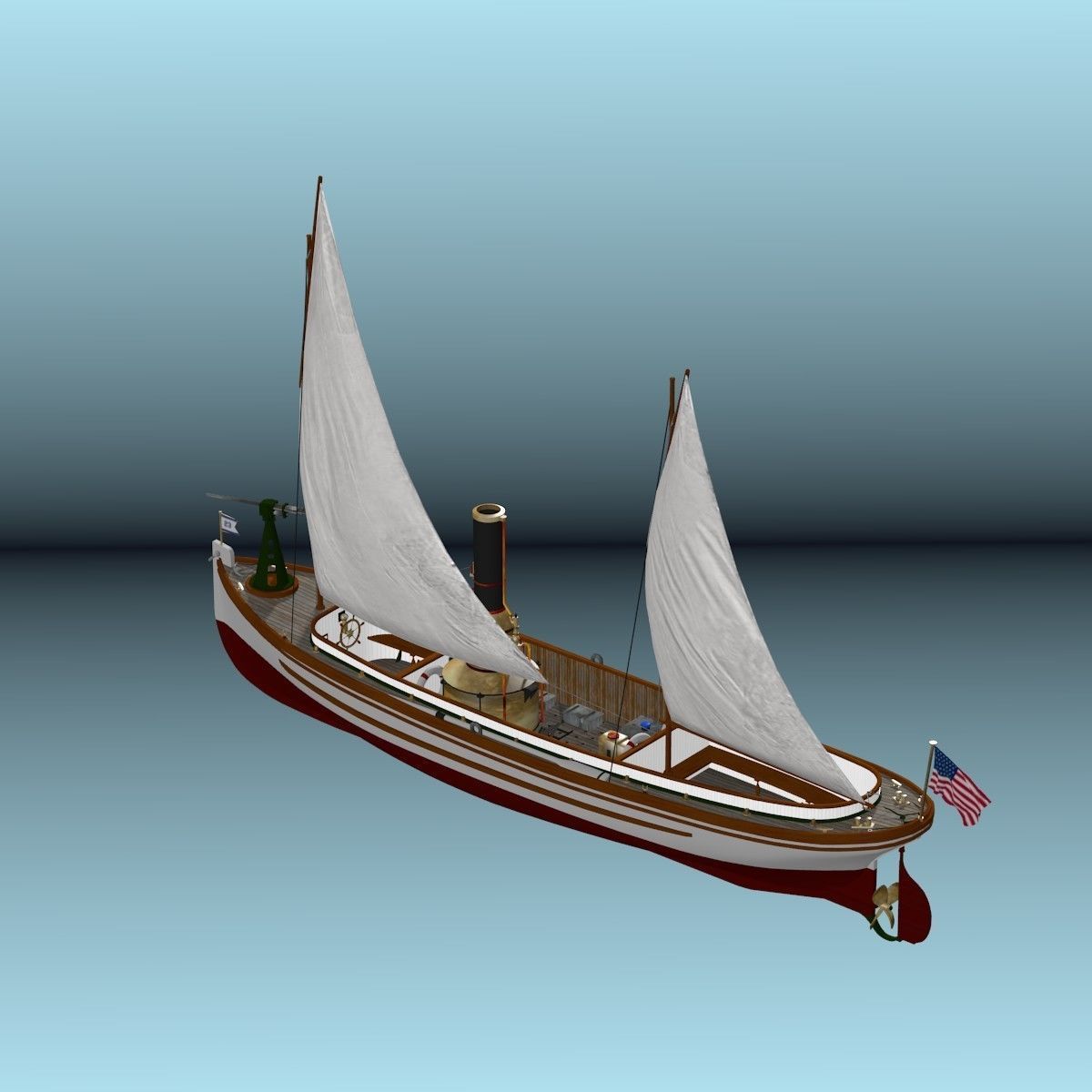 US Navy Steam Cutter 40 ft  ca  1900 3D model_55