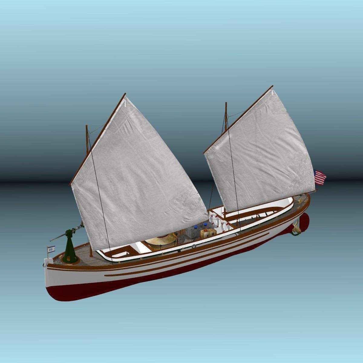US Navy Steam Cutter 40 ft  ca  1900 3D model_48