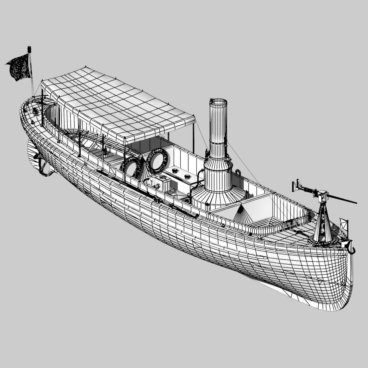US Navy Steam Cutter 40 ft  ca  1900 3D model_30