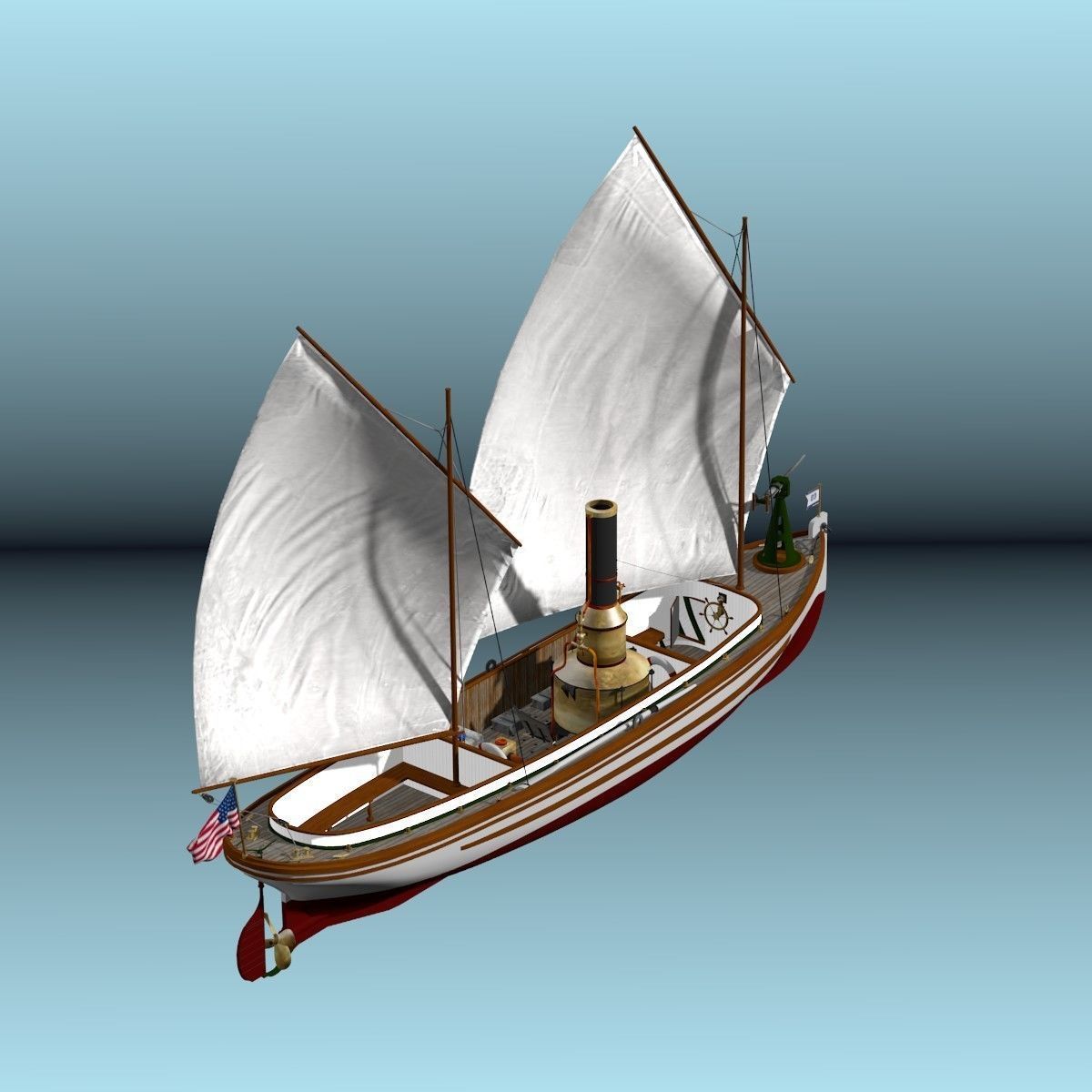 US Navy Steam Cutter 40 ft  ca  1900 3D model_64