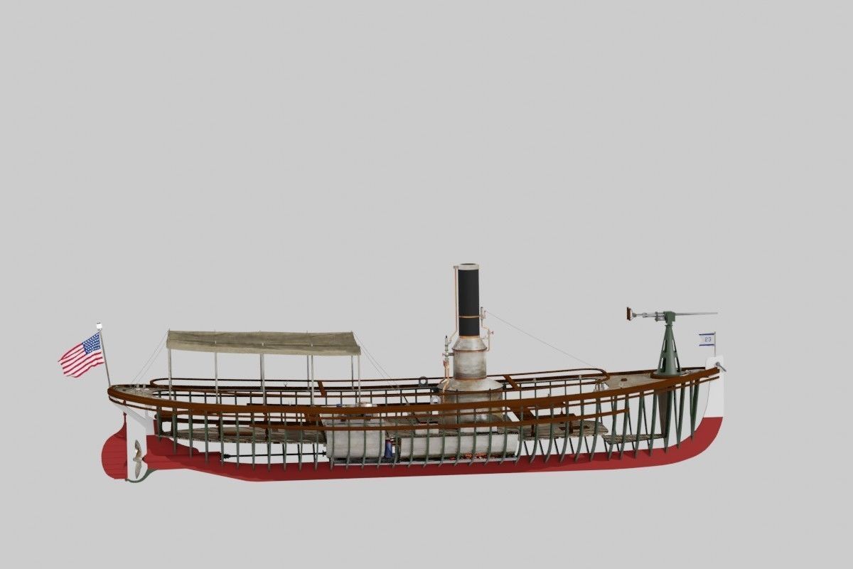 US Navy Steam Cutter 40 ft  ca  1900 3D model_19