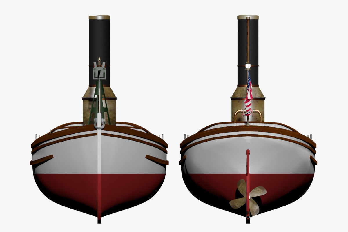 US Navy Steam Cutter 40 ft  ca  1900 3D model_16