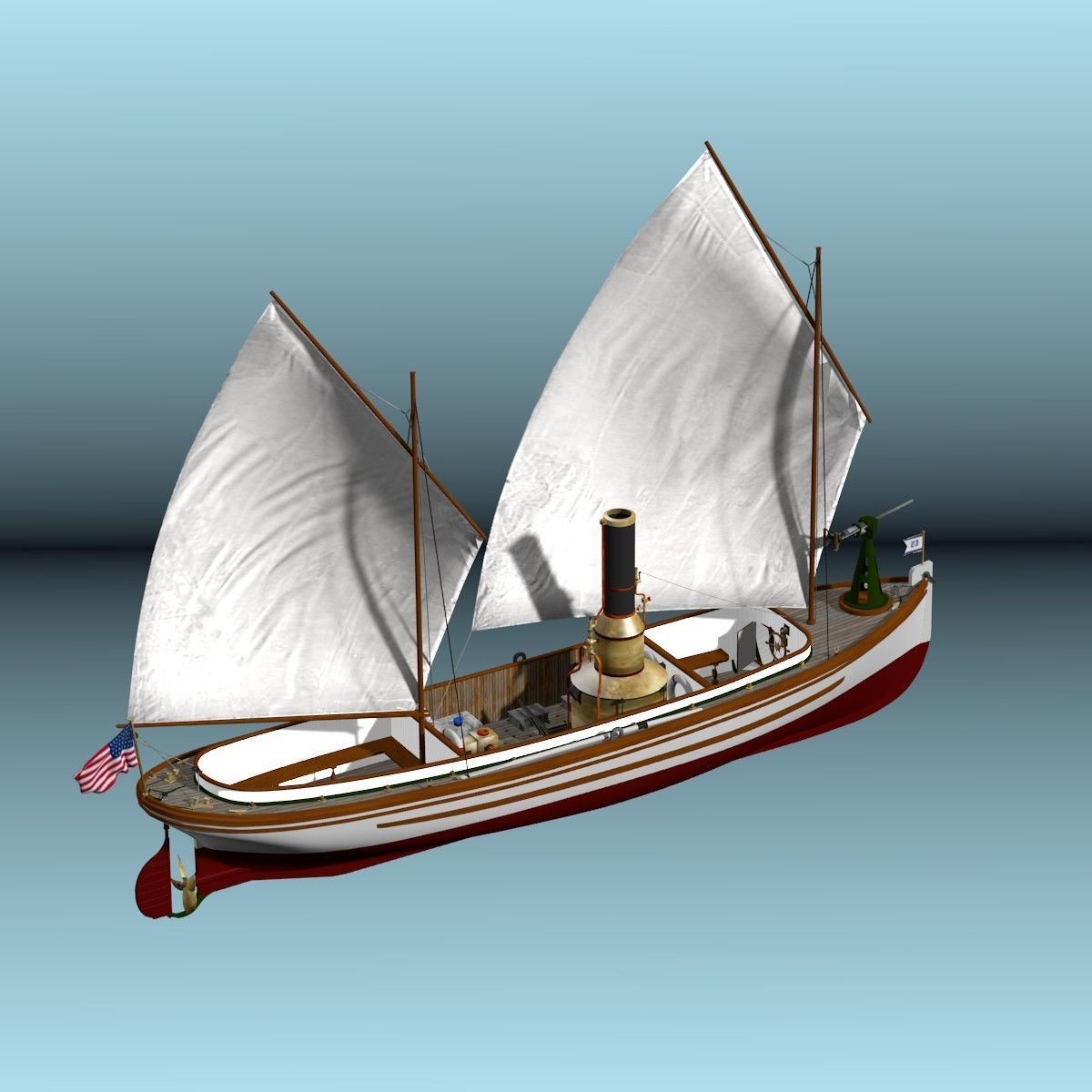 US Navy Steam Cutter 40 ft  ca  1900 3D model_66