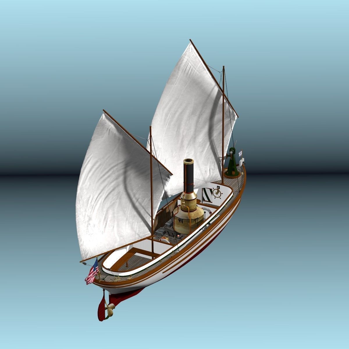 US Navy Steam Cutter 40 ft  ca  1900 3D model_63
