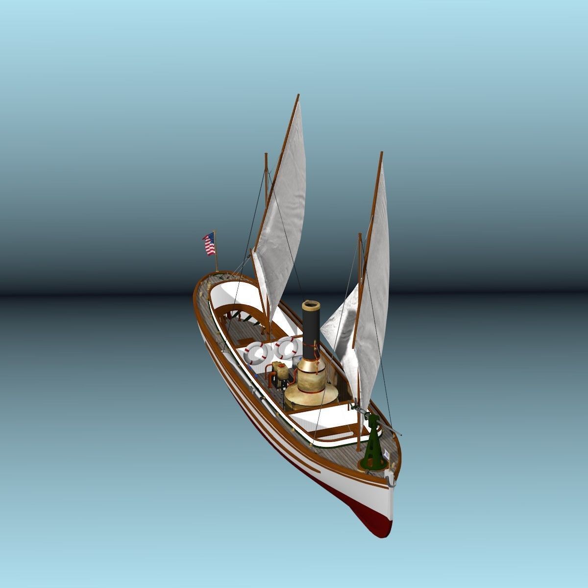 US Navy Steam Cutter 40 ft  ca  1900 3D model_40