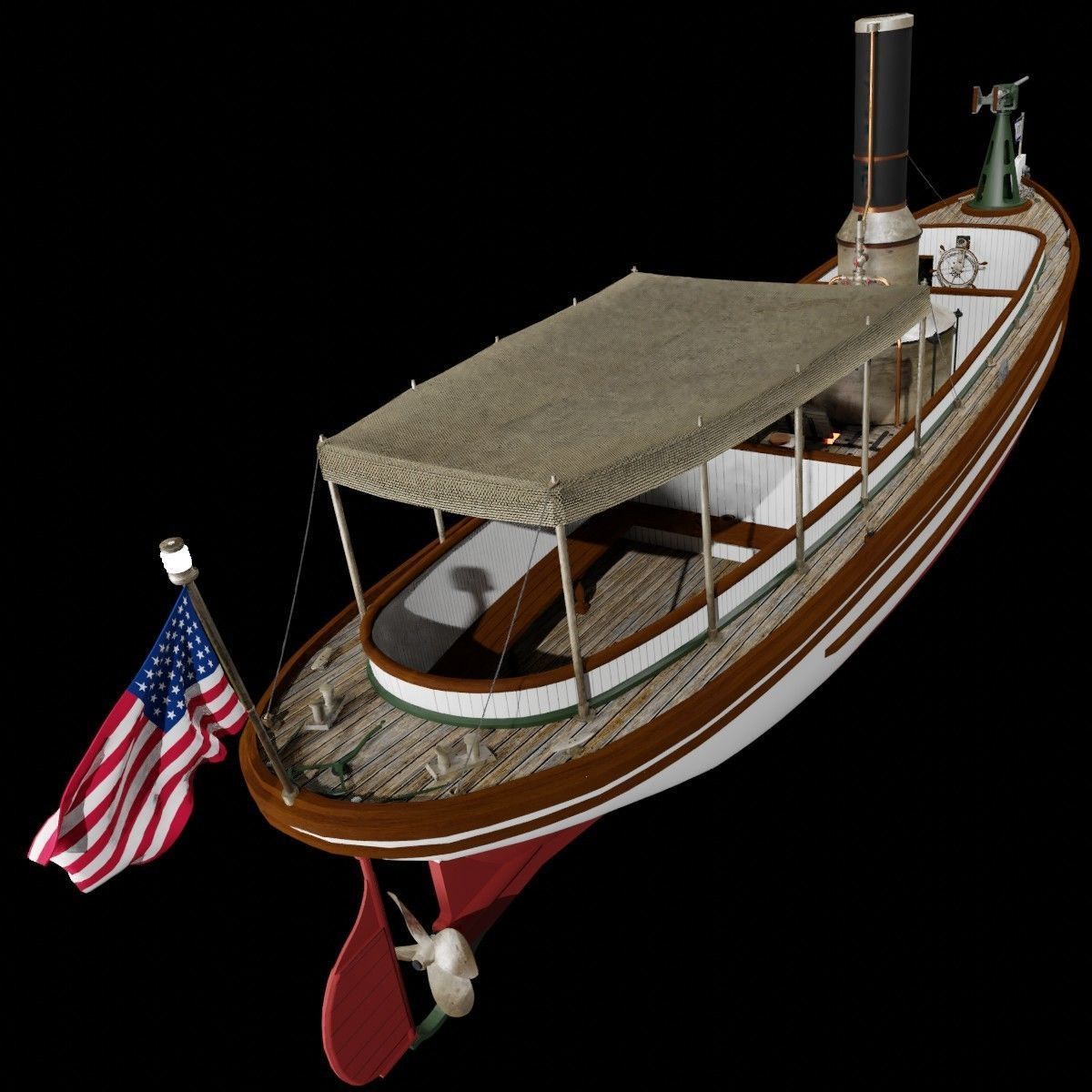 US Navy Steam Cutter 40 ft  ca  1900 3D model_24