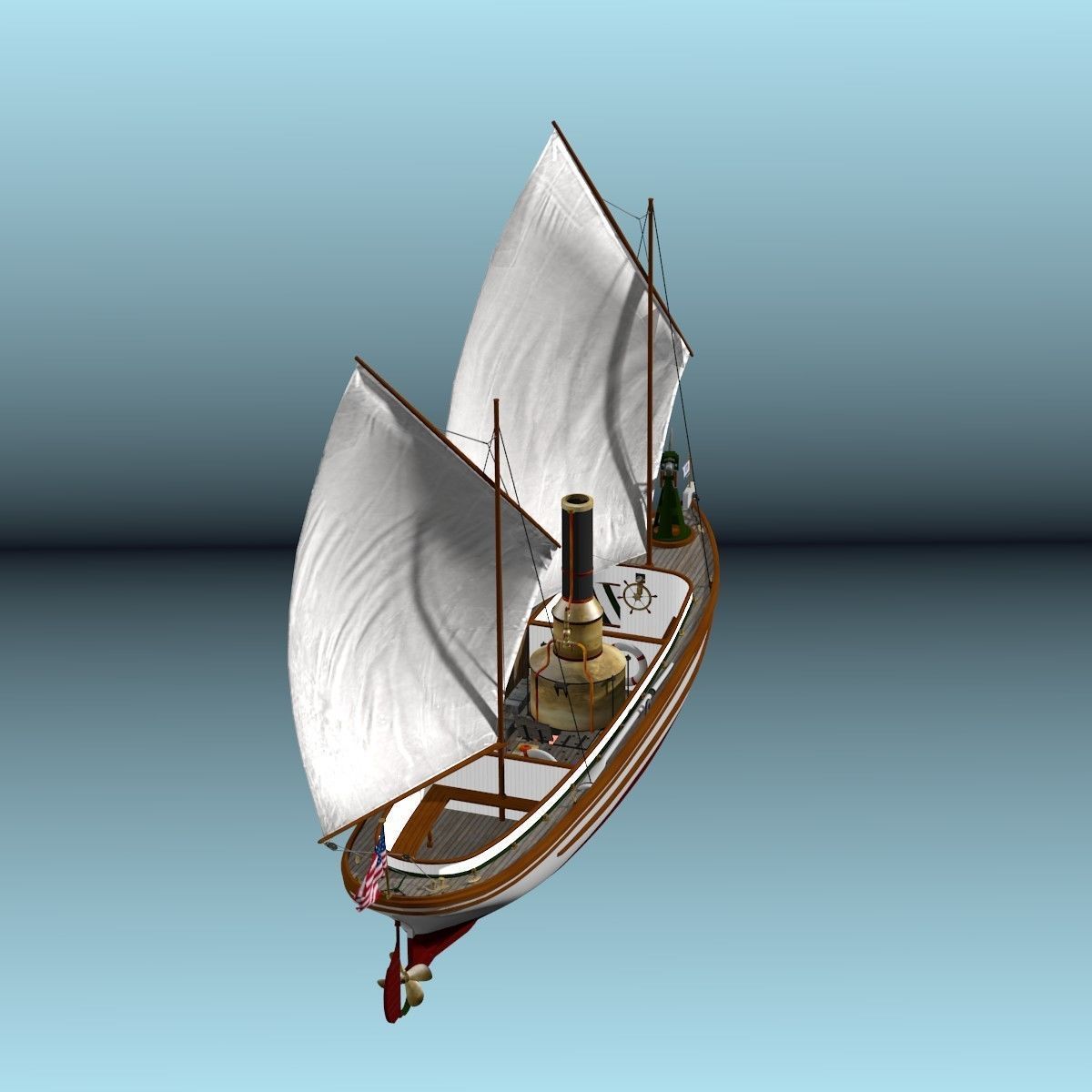 US Navy Steam Cutter 40 ft  ca  1900 3D model_62