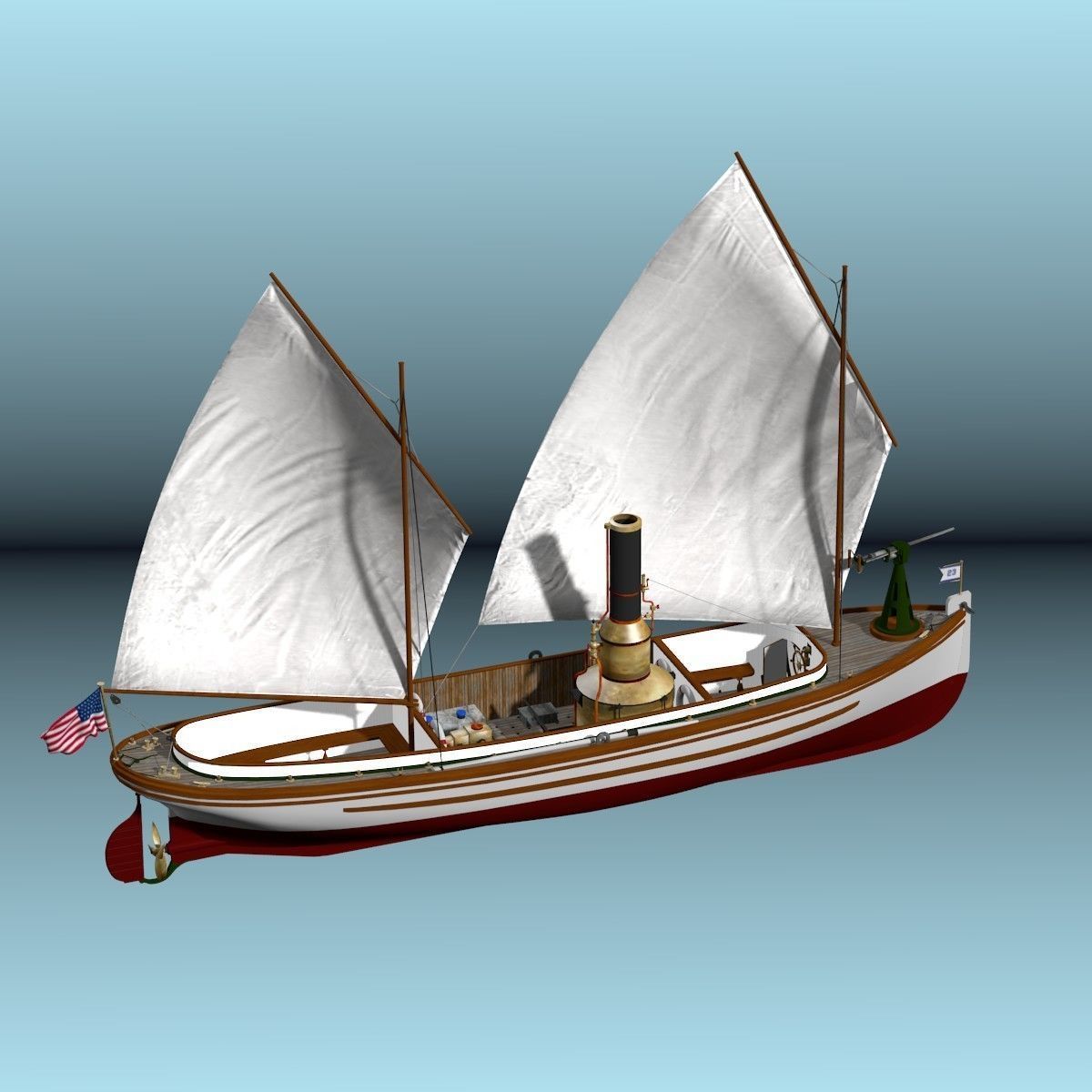 US Navy Steam Cutter 40 ft  ca  1900 3D model_67
