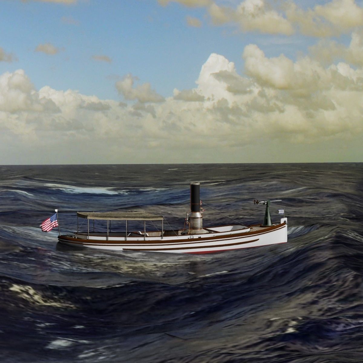 US Navy Steam Cutter 40 ft  ca  1900 3D model_3
