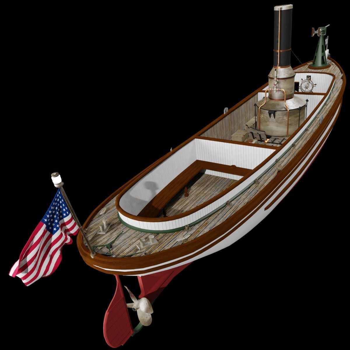 US Navy Steam Cutter 40 ft  ca  1900 3D model_23