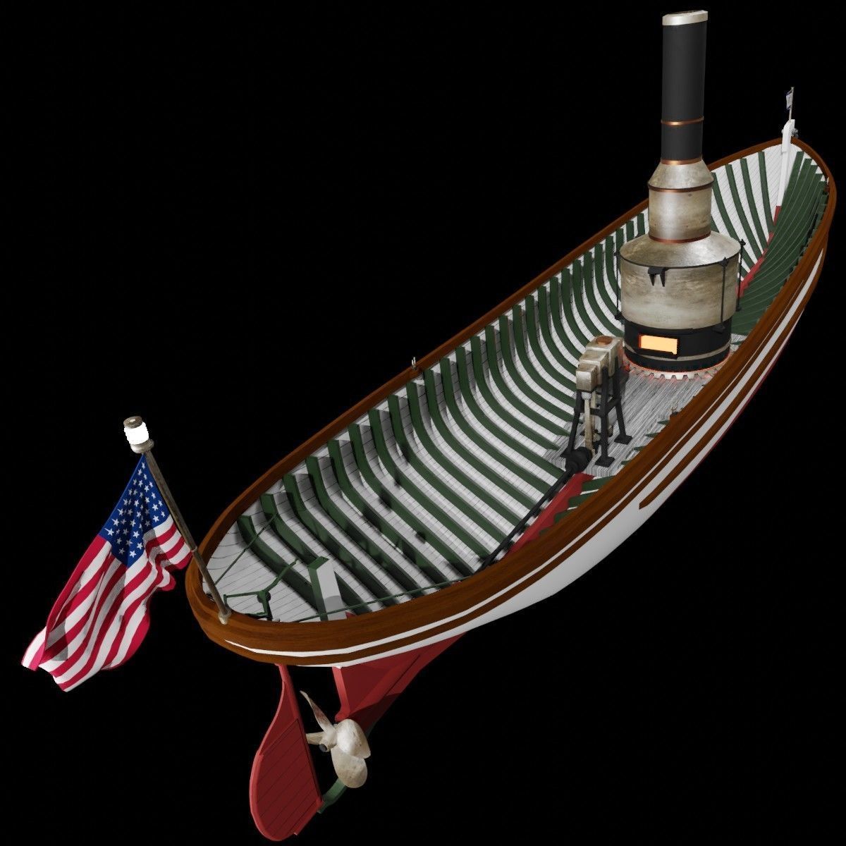 US Navy Steam Cutter 40 ft  ca  1900 3D model_21