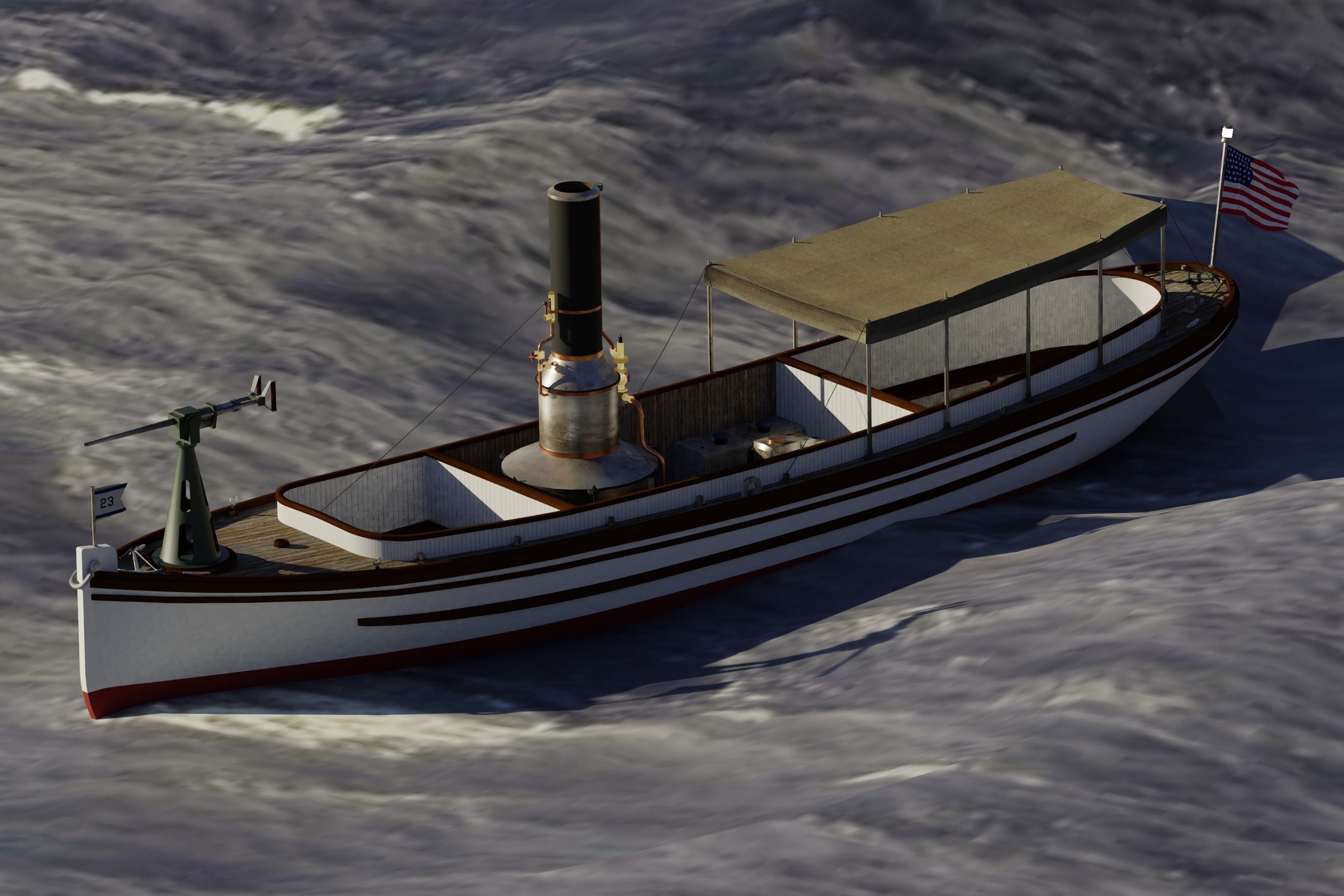 US Navy Steam Cutter 40 ft  ca  1900 3D model_71