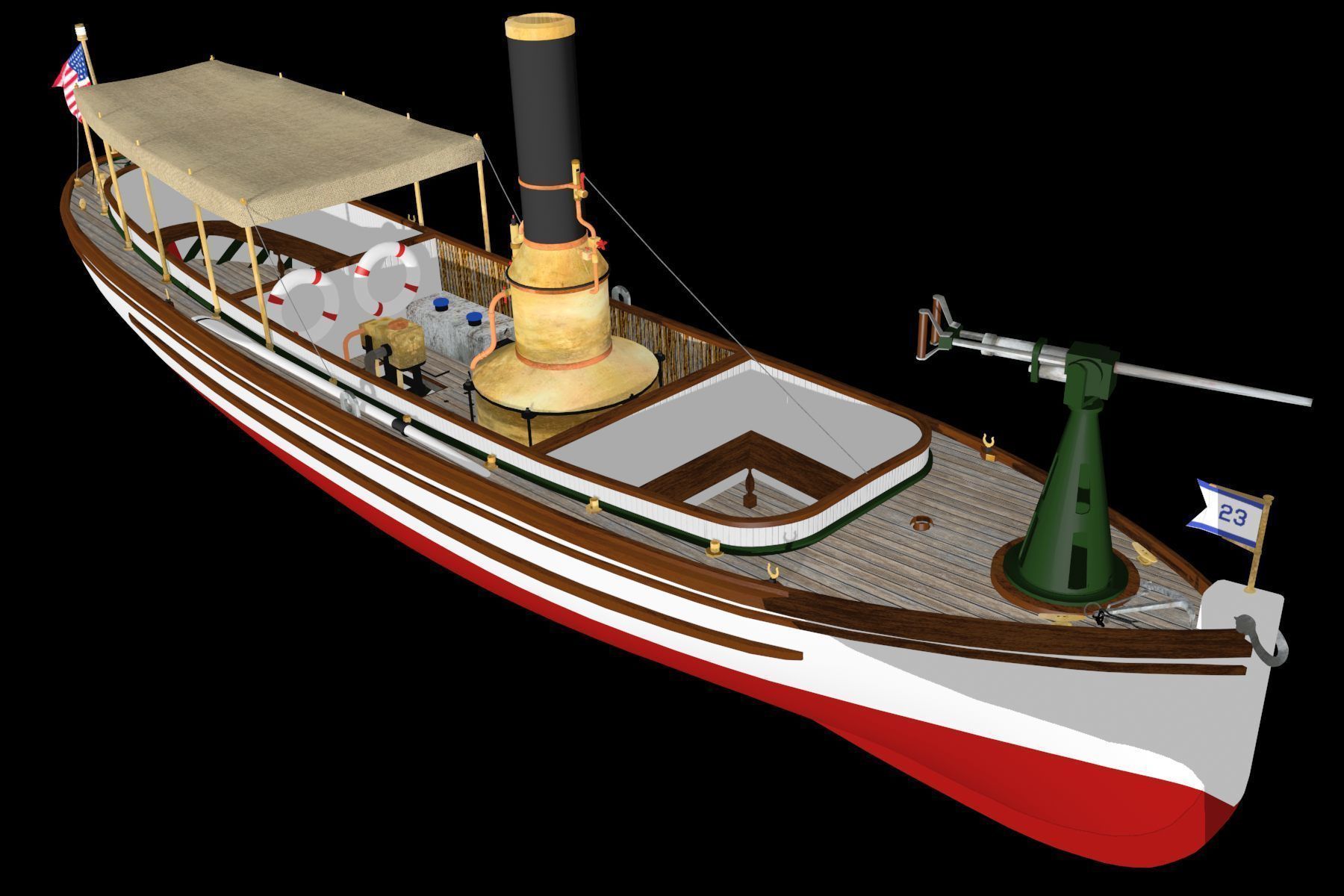 US Navy Steam Cutter 40 ft  ca  1900 3D model_26