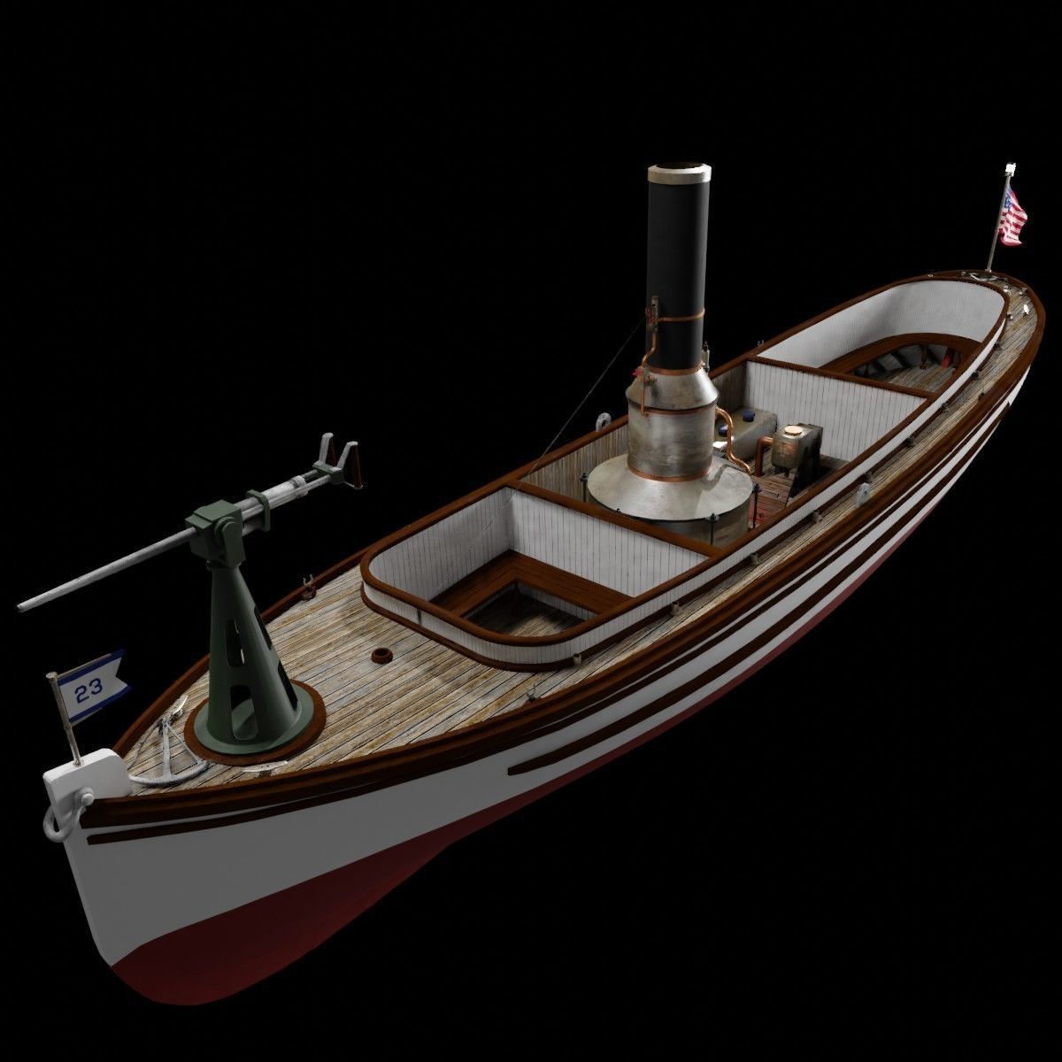 US Navy Steam Cutter 40 ft  ca  1900 3D model_25