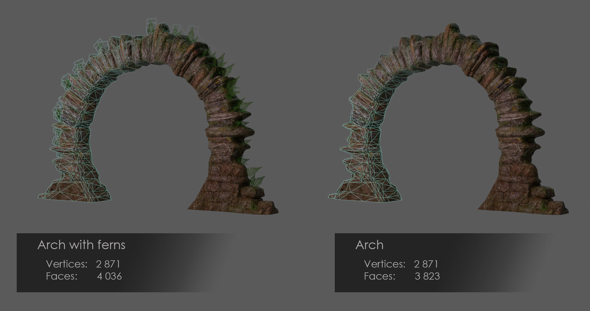 Stone arch - PBR Asset Kit Low-poly 3D model_2
