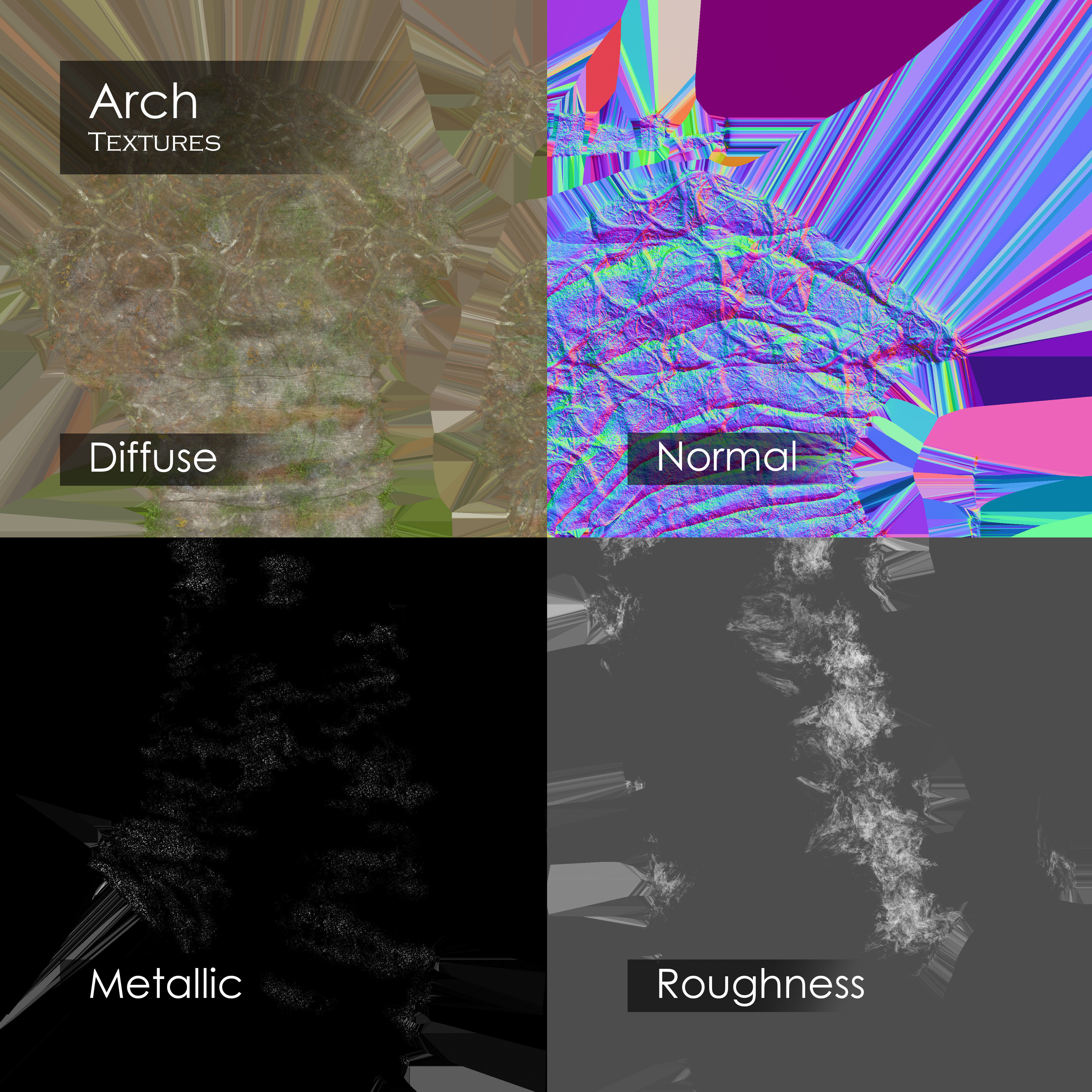 Stone arch - PBR Asset Kit Low-poly 3D model_3