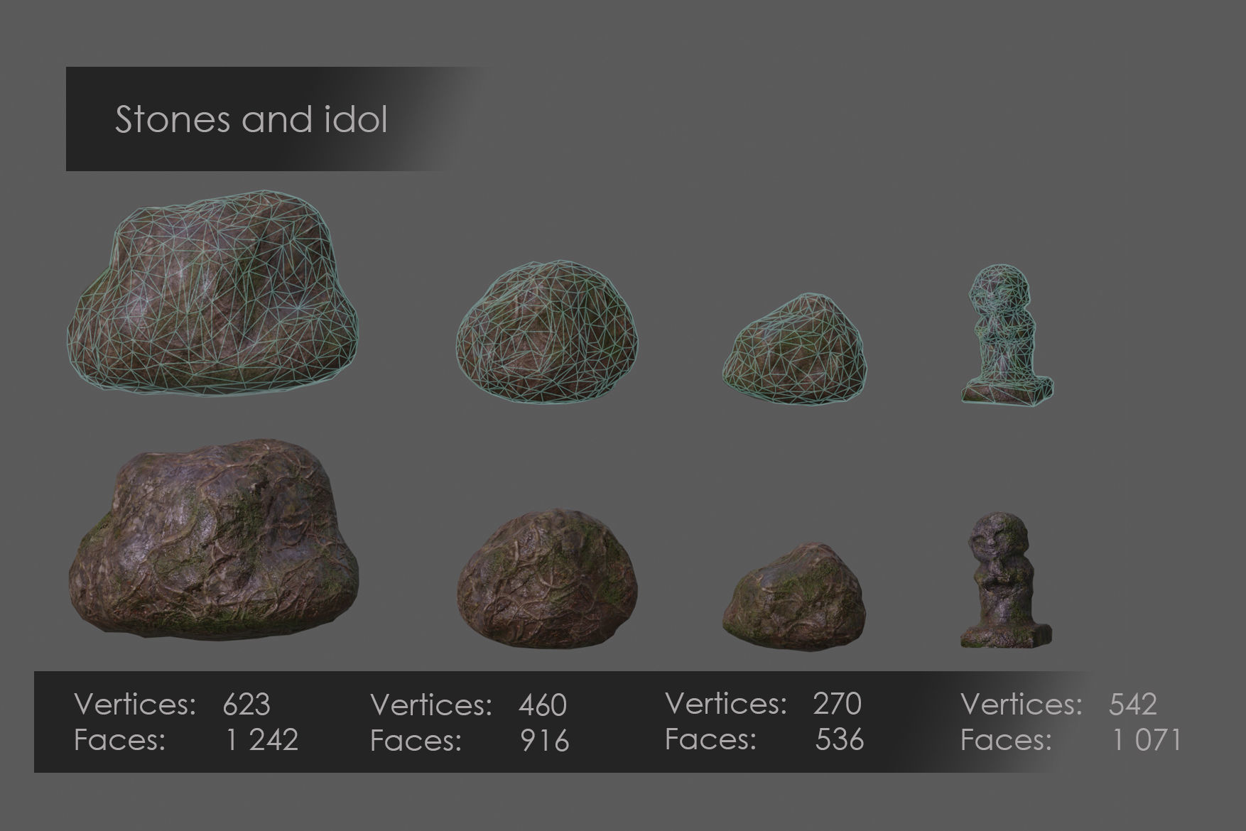 Stone arch - PBR Asset Kit Low-poly 3D model_10