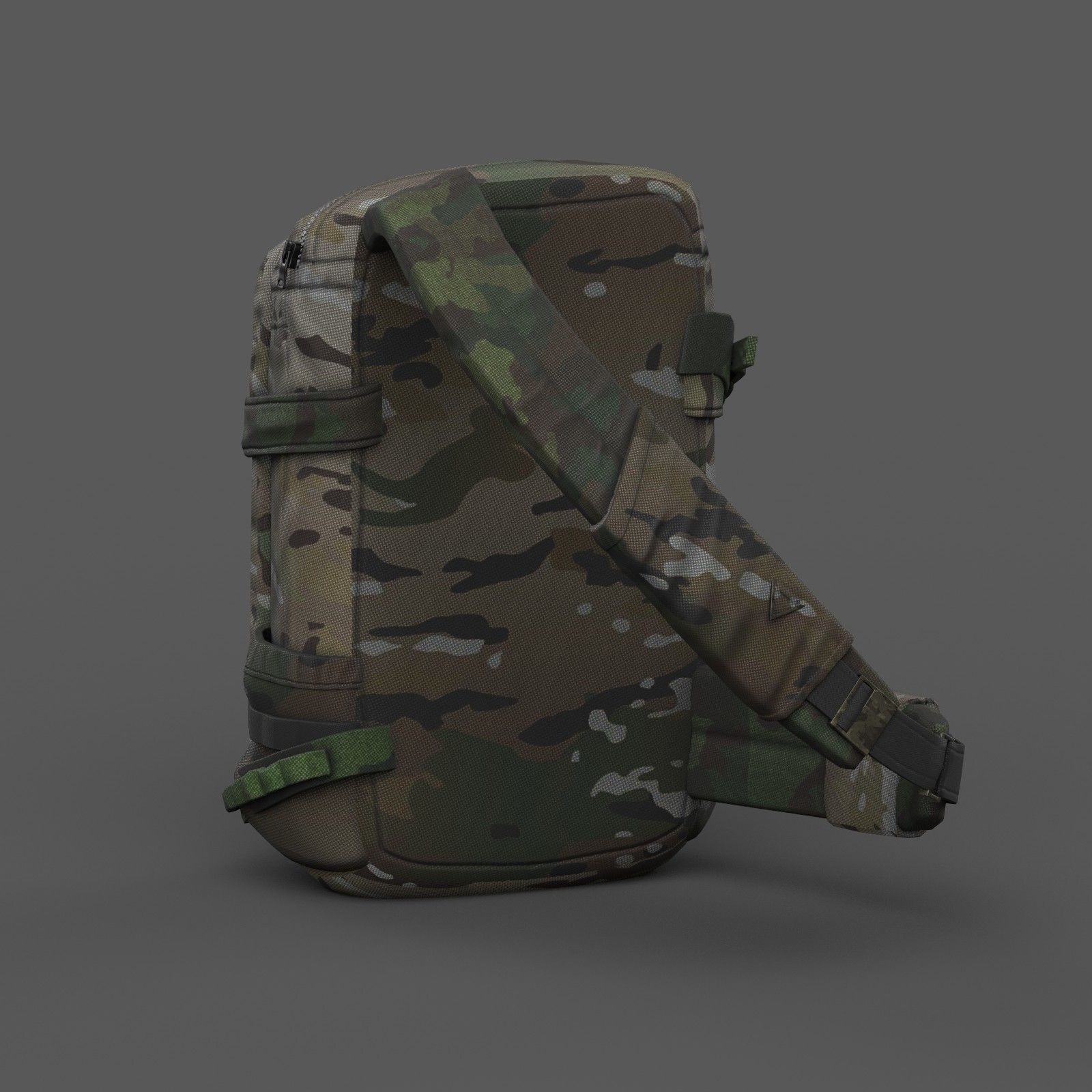 Backpack military combat soldier armor scifi fantasy 3d human  Low-poly 3D model_5