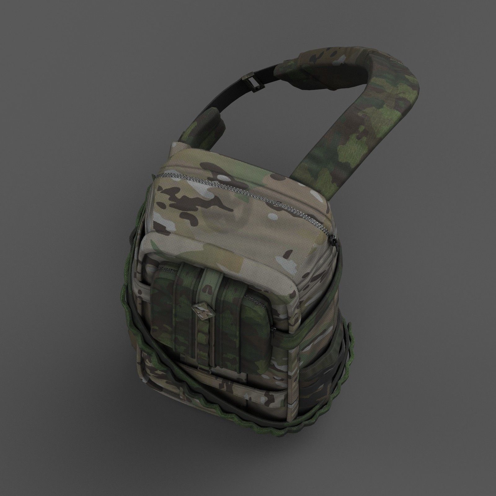 Backpack military combat soldier armor scifi fantasy 3d human  Low-poly 3D model_4