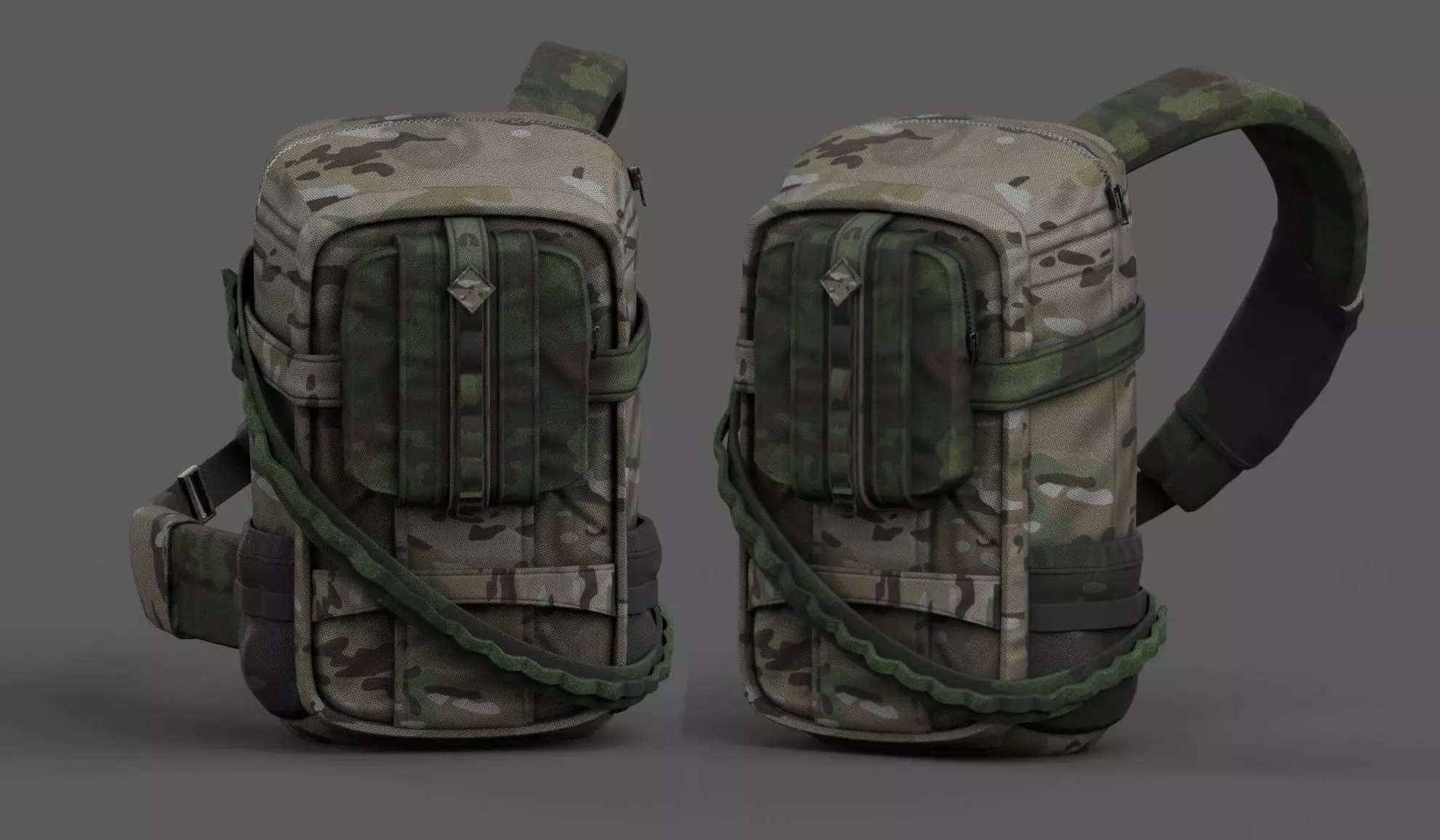 Backpack military combat soldier armor scifi fantasy 3d human  Low-poly 3D model_0
