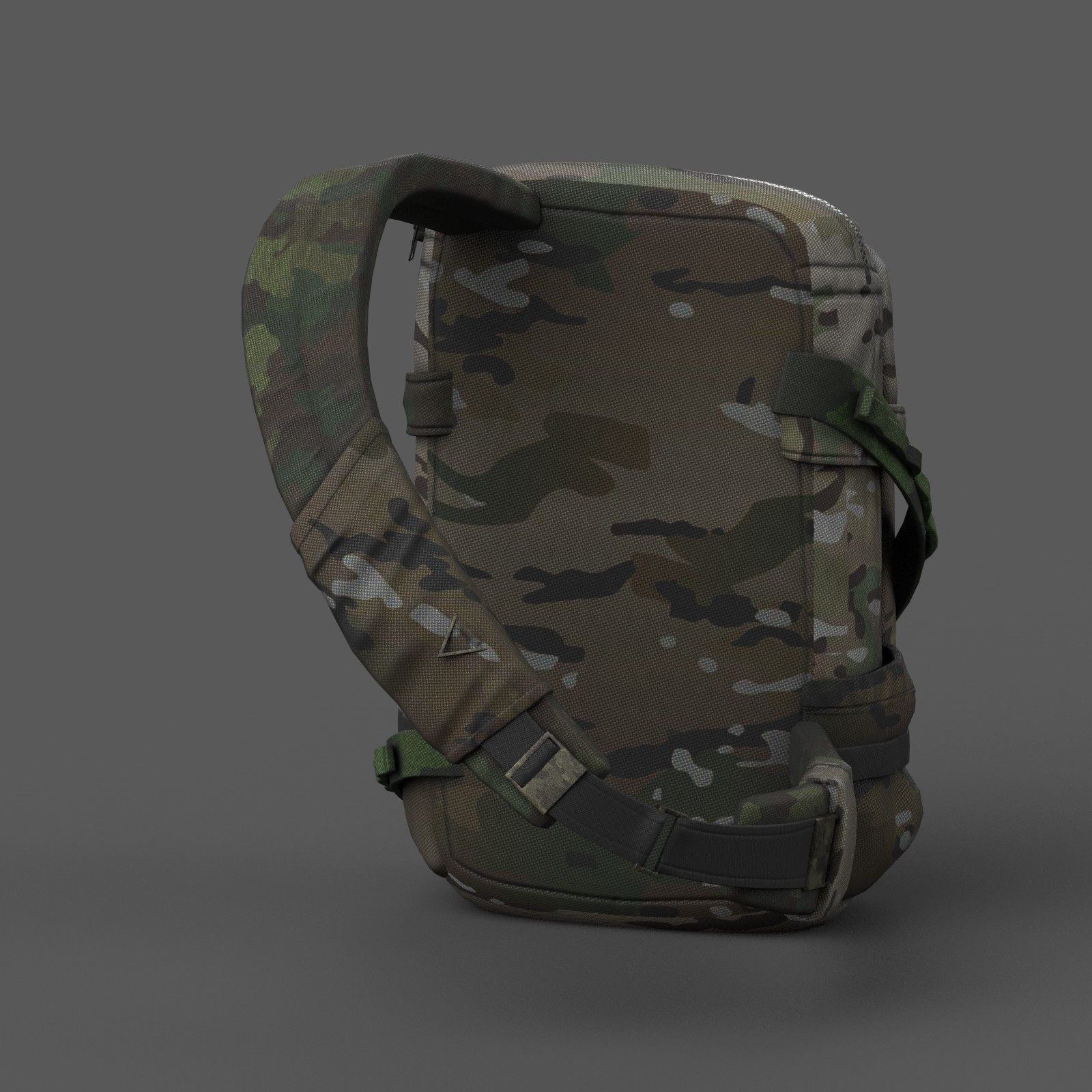 Backpack military combat soldier armor scifi fantasy 3d human  Low-poly 3D model_3