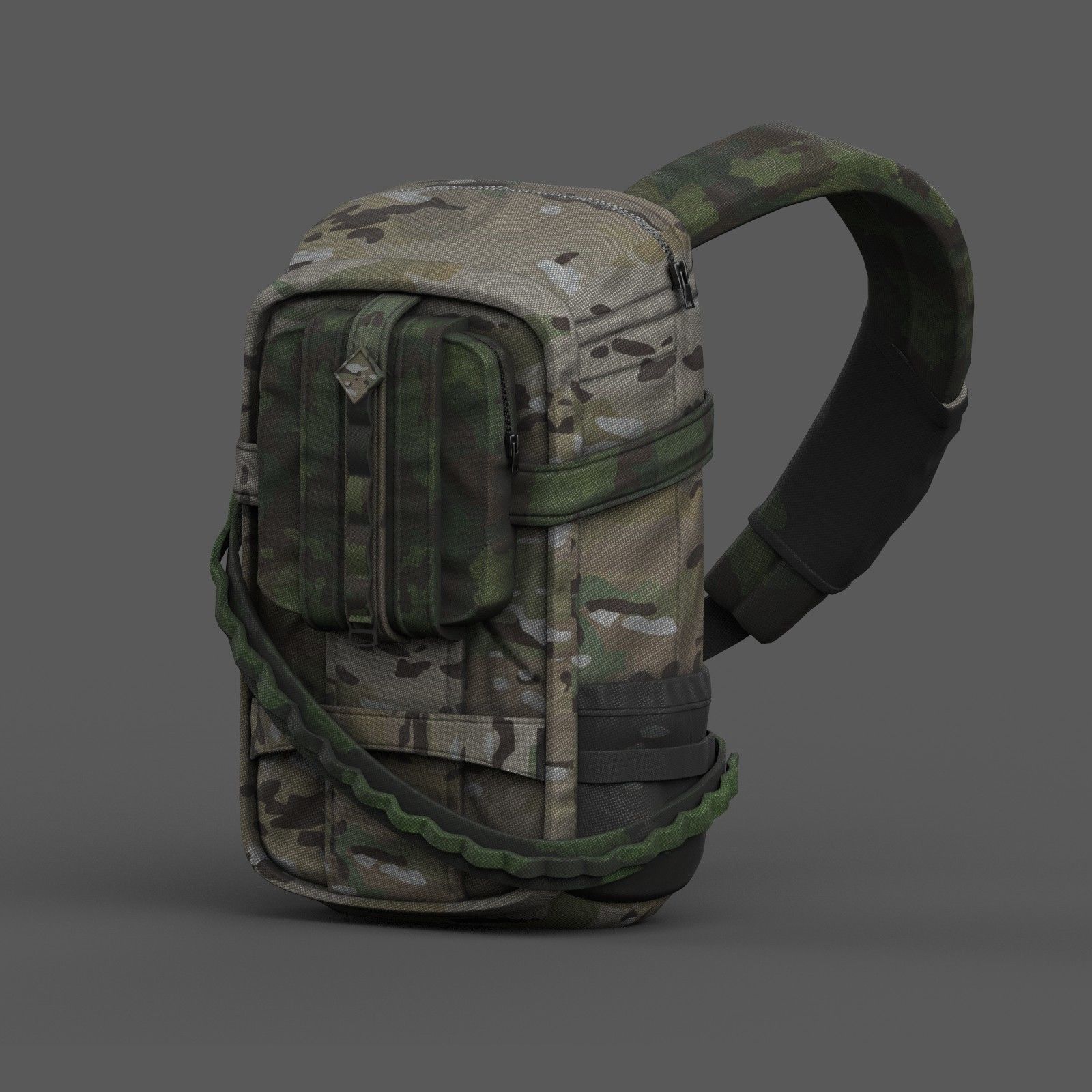 Backpack military combat soldier armor scifi fantasy 3d human  Low-poly 3D model_1
