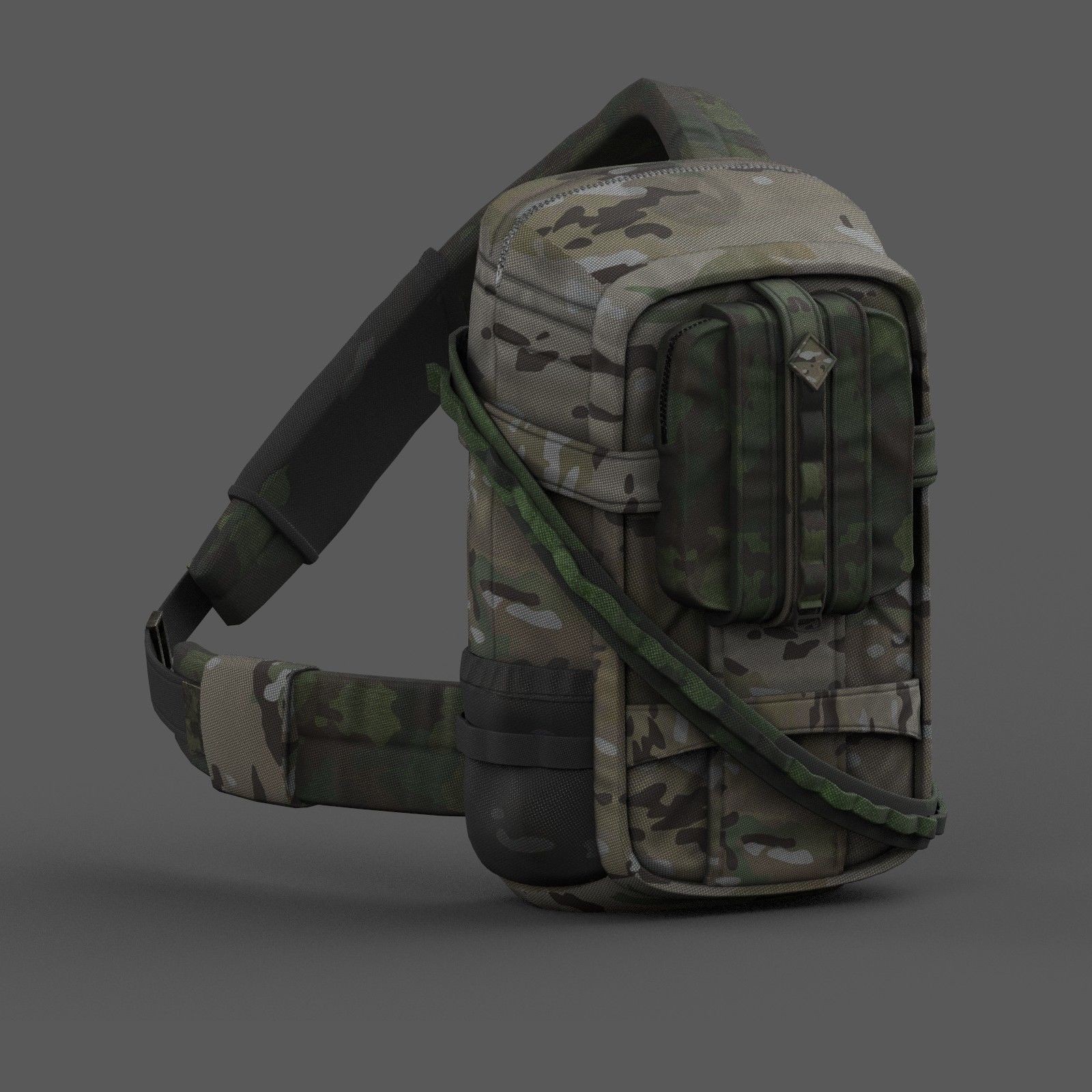 Backpack military combat soldier armor scifi fantasy 3d human  Low-poly 3D model_6