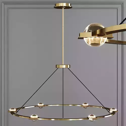 Restoration Hardware ECLATANT ROUND CHANDELIER 60 Brass 3D model