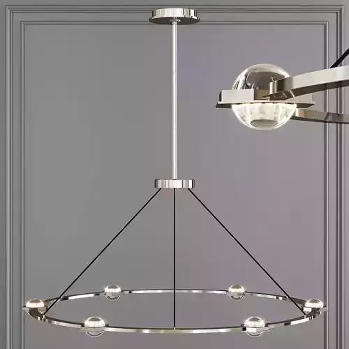 Restoration Hardware ECLATANT ROUND CHANDELIER 60 Nickel 3D model