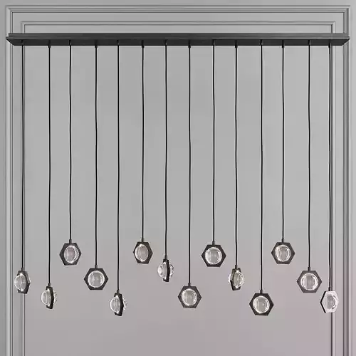 Restoration Hardware ECLATANT LINEAR CHANDELIER 72 Black 3D model