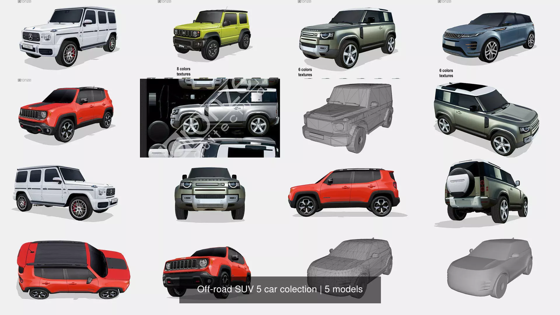 Off-road SUV 5 car colection 3D Model Collection_6