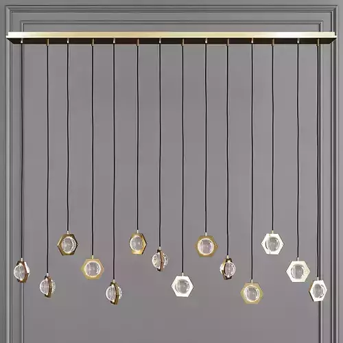 Restoration Hardware ECLATANT LINEAR CHANDELIER 72 Brass 3D model