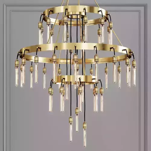 Restoration Hardware AXIS 3-TIER CHANDELIER 48 Brass