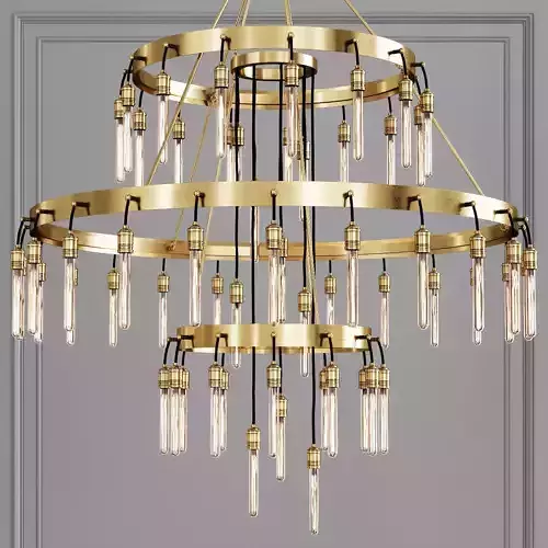 Restoration Hardware AXIS 3-TIER CHANDELIER 60 Brass