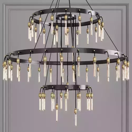 Restoration Hardware AXIS 3-TIER CHANDELIER 72 Black