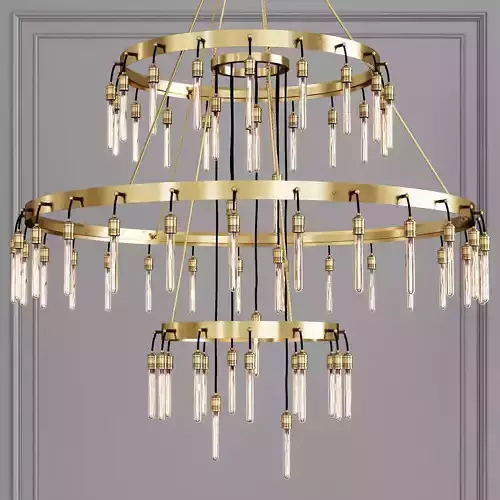 Restoration Hardware AXIS 3-TIER CHANDELIER 72 Brass
