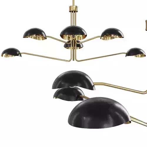 RH CONVESSI CHANDELIER ROUND 60 Black and Brass