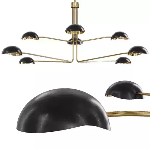 RH CONVESSI CHANDELIER ROUND 72 Black and Brass