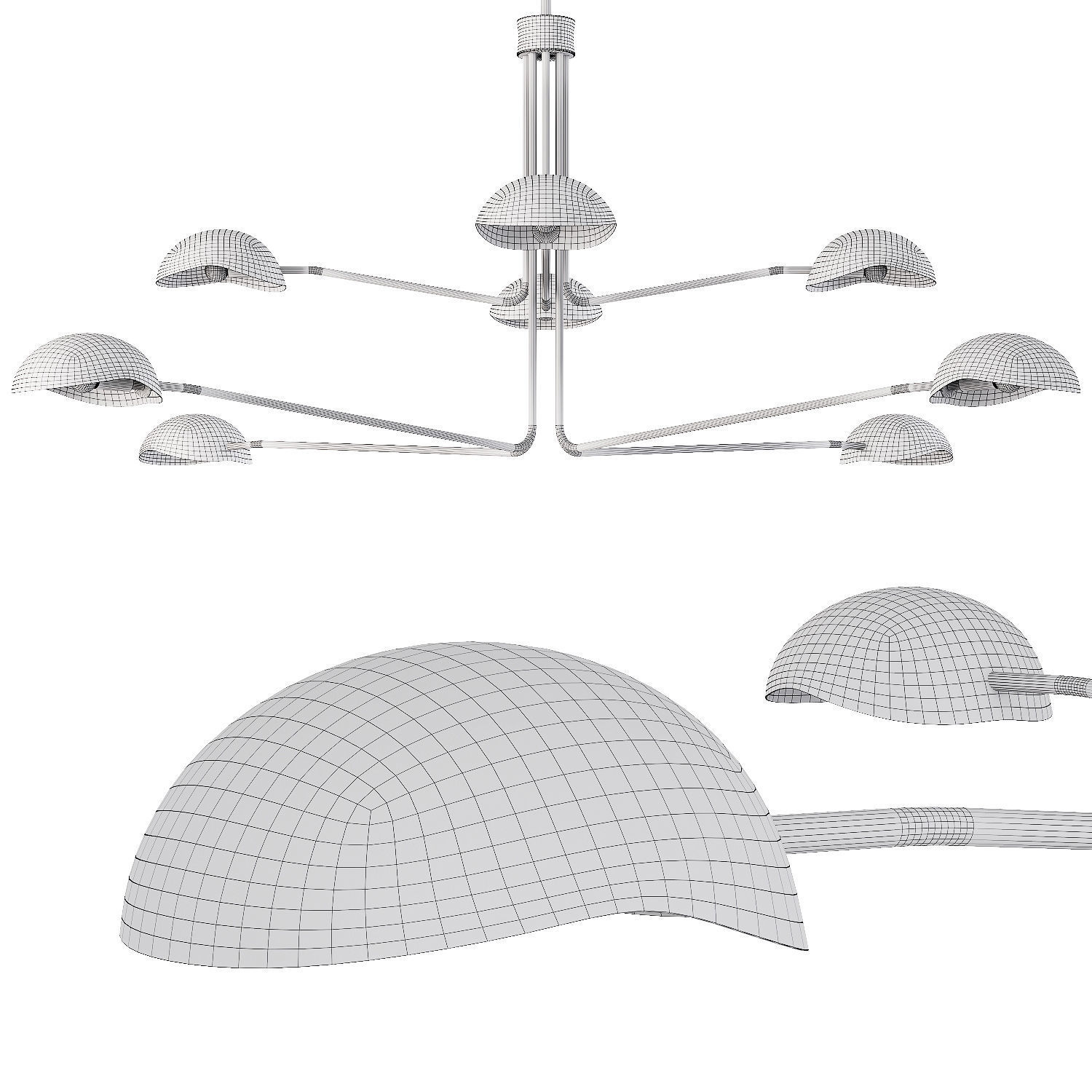 Restoration Hardware CONVESSI CHANDELIER ROUND 72 Brass 3D model_1