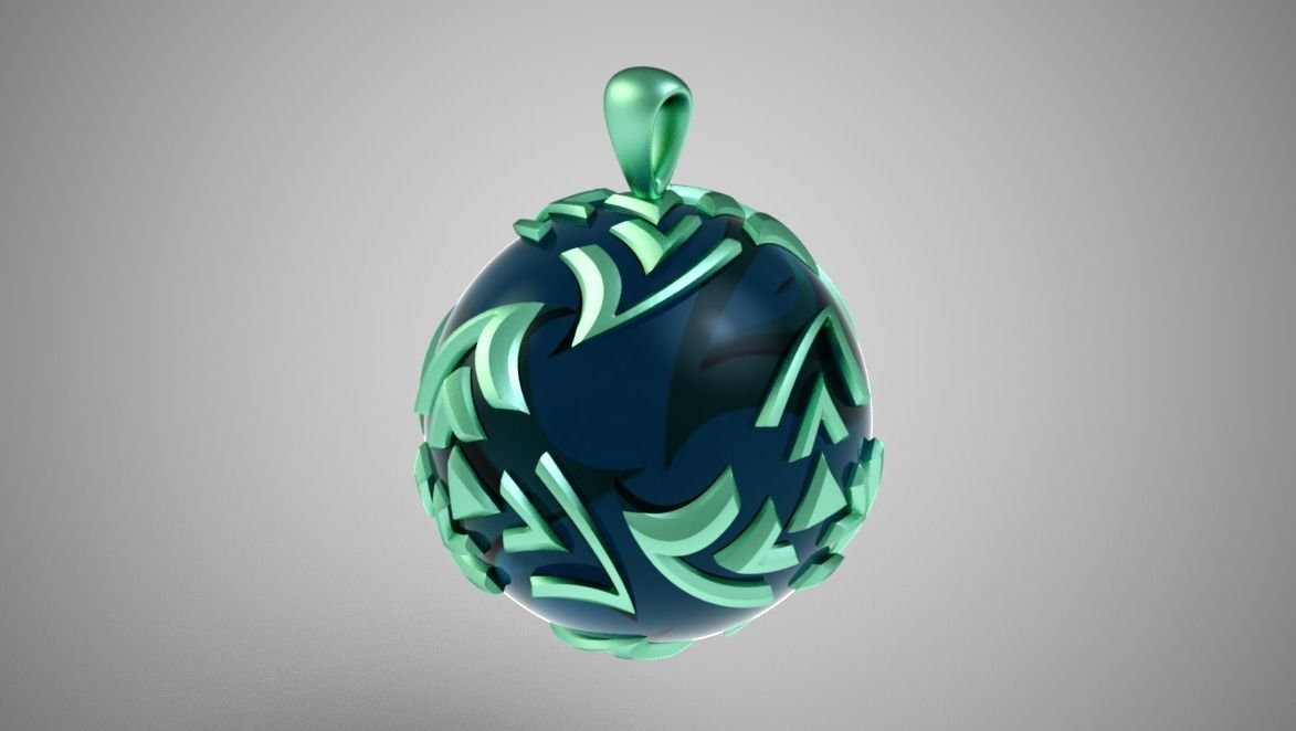 Twisted Sphere Necklace 3D print model_12