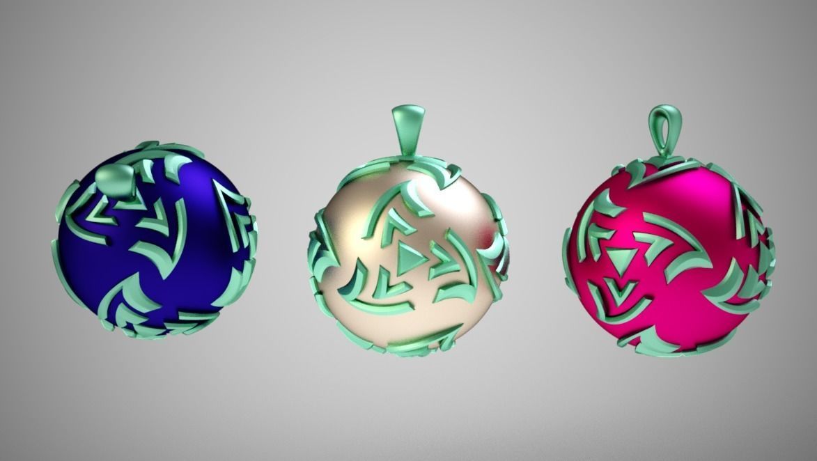 Twisted Sphere Necklace 3D print model_14