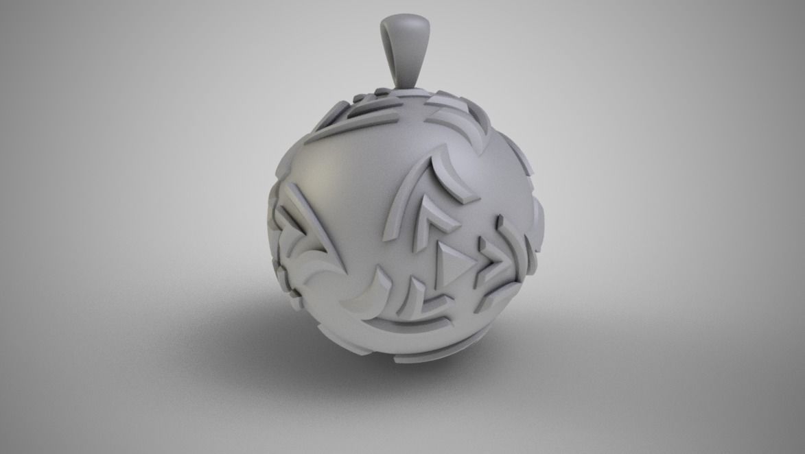 Twisted Sphere Necklace 3D print model_4