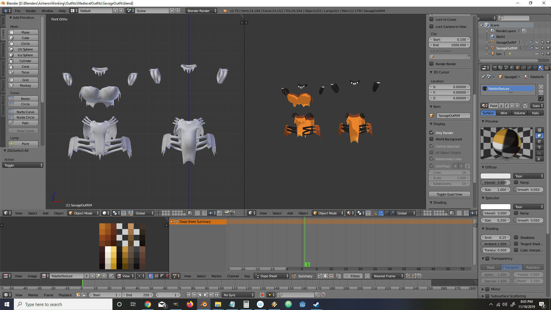 Acheron Savage Outfit Low-poly 3D model_1