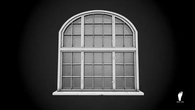 3D Arched Window - High Poly
