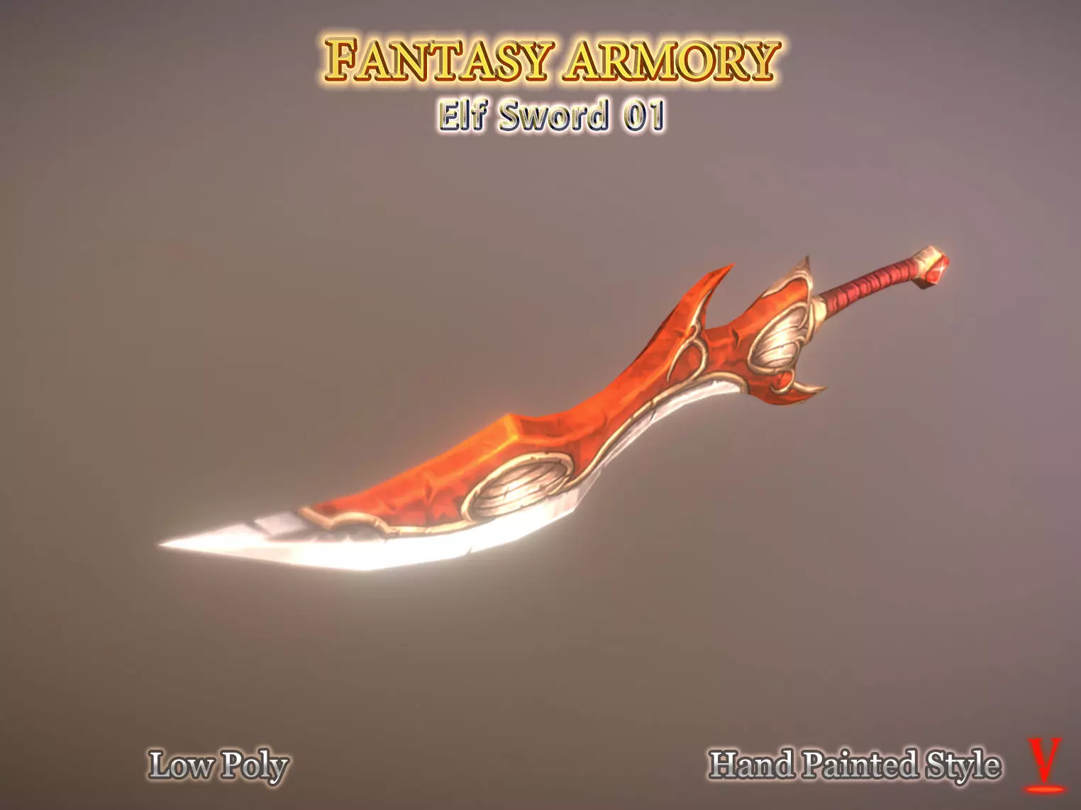 Fantasy Armory - Elf Sword 01 Low-poly 3D model_0