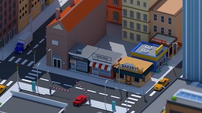 Low Poly City Low-poly 3D model_24